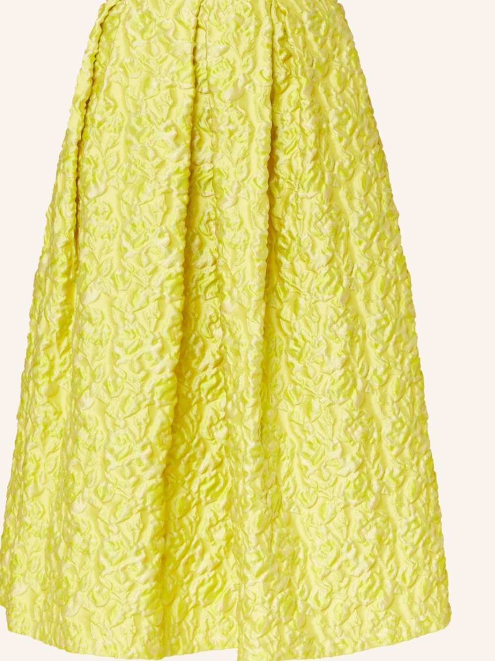 Neon Yellow Textured A-Line Maxi Skirt